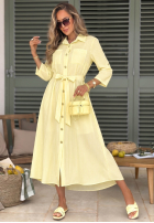 Koszulowa Rochie maxi w paski Julieta roz