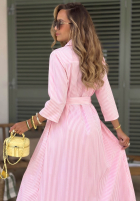 Koszulowa Rochie maxi w paski Julieta roz