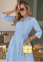 Koszulowa Rochie maxi w paski Julieta roz