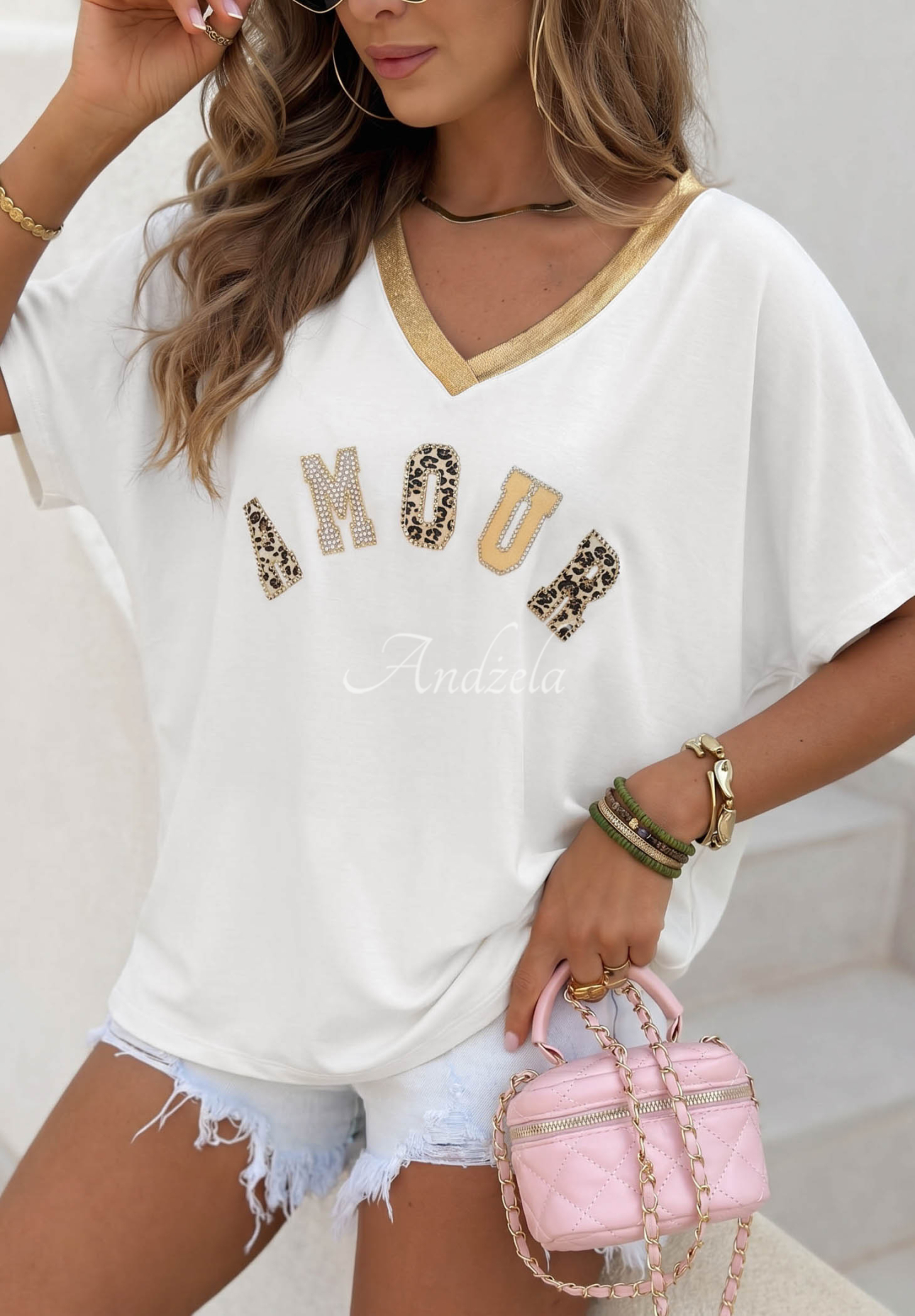 Tricou din bumbac cu imprimeu leopard Amour