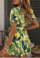 Rochie mini w cytrynki Lemon Coast zielono-galben