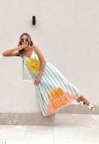 Plisowana Rochie midi cu modele Italian Coast albastru azuriu