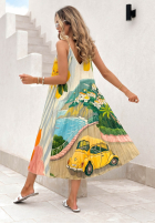 Plisowana Rochie midi cu modele Italian Coast albastru azuriu