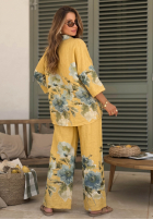 Kwiecisty Compleu Cămașă i Pantaloni Sun Flowers galbene