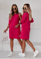 Rochie Tunică z kieszeniami Stay Real roz închis