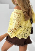 Koronkowa Bluză Dreamy Lace albastru azuriu