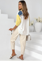 Cămașă oversize z haftami i paskami Salina albă