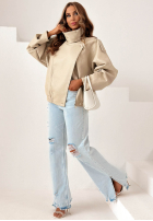 Skórzana  Geacă ze ściągaczem Amber Mood măslinii