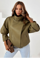 Skórzana  Geacă ze ściągaczem Amber Mood măslinii