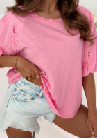 Bluză z ażurowymi bufkami Positano Holiday albă