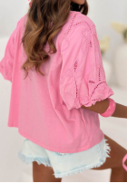 Bluză z ażurowymi bufkami Positano Holiday albă