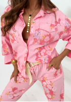 Geacă w kwiaty Olive bej