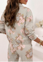 Geacă w kwiaty Olive bej