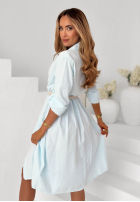 Sztruksowa koszulowa Rochie z paskiem Pure Moment bej