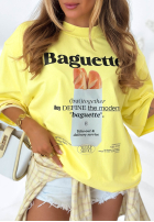 Tricou z nadrukiem Baguette galbene