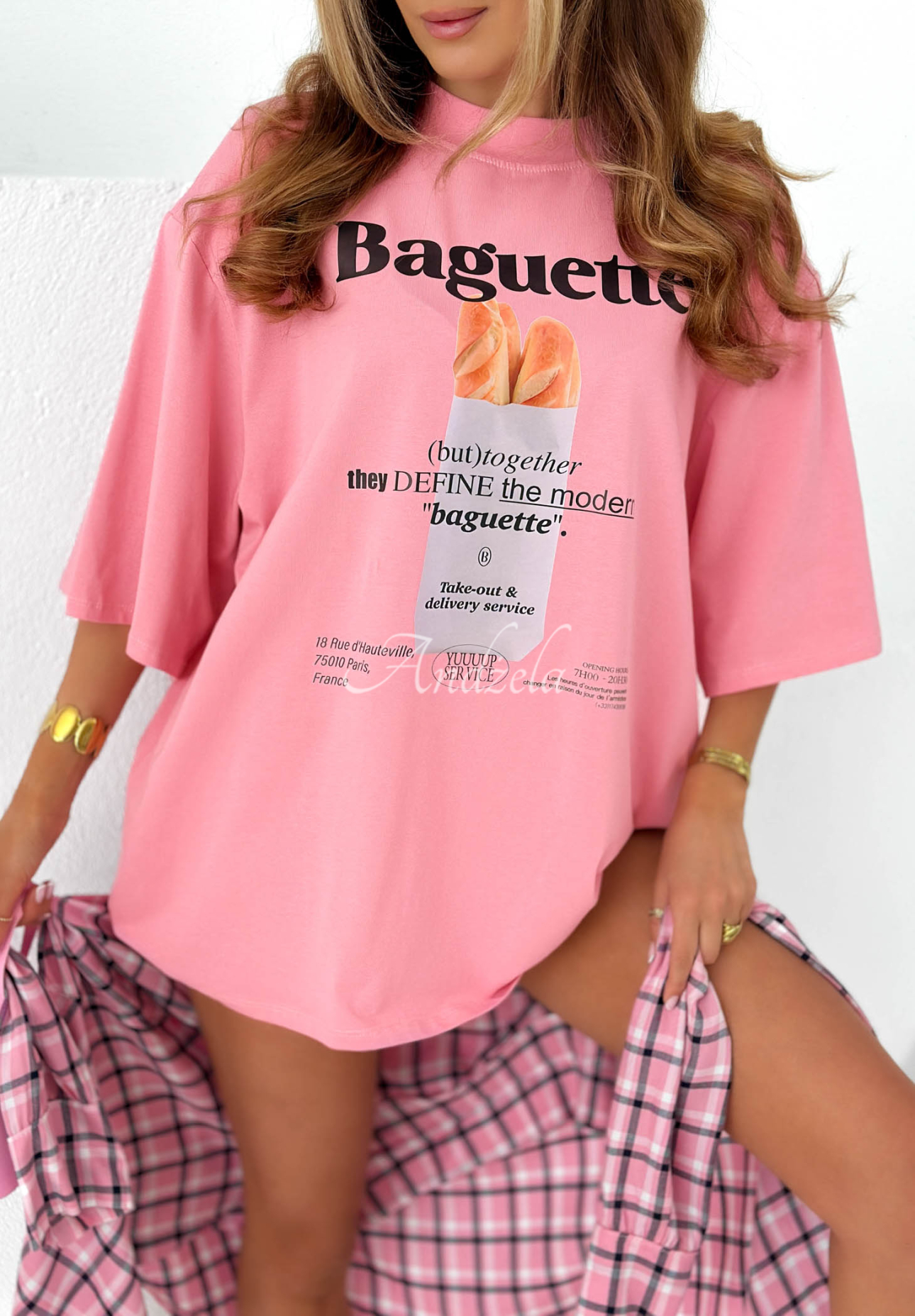 Tricou din bumbac cu imprimeu Baguette