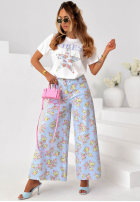 Tricou z nadrukiem Flower Vibes Alb