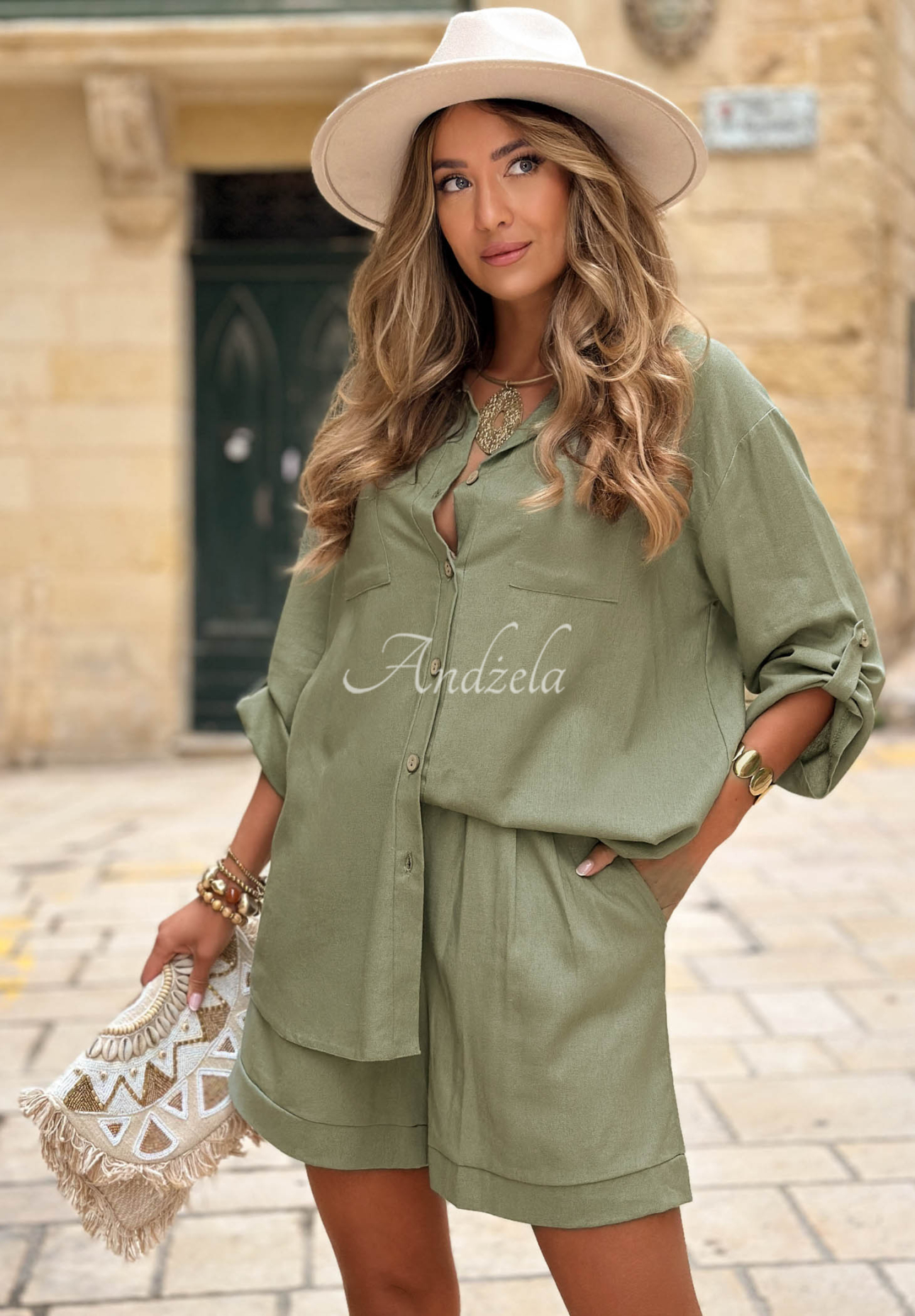 Set din in cu cămașă și pantaloni scurți City Safari