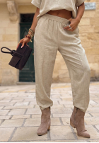 Bluză oversize z kieszeniami Bright Breeze bej