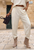 Bluză oversize z kieszeniami Bright Breeze bej