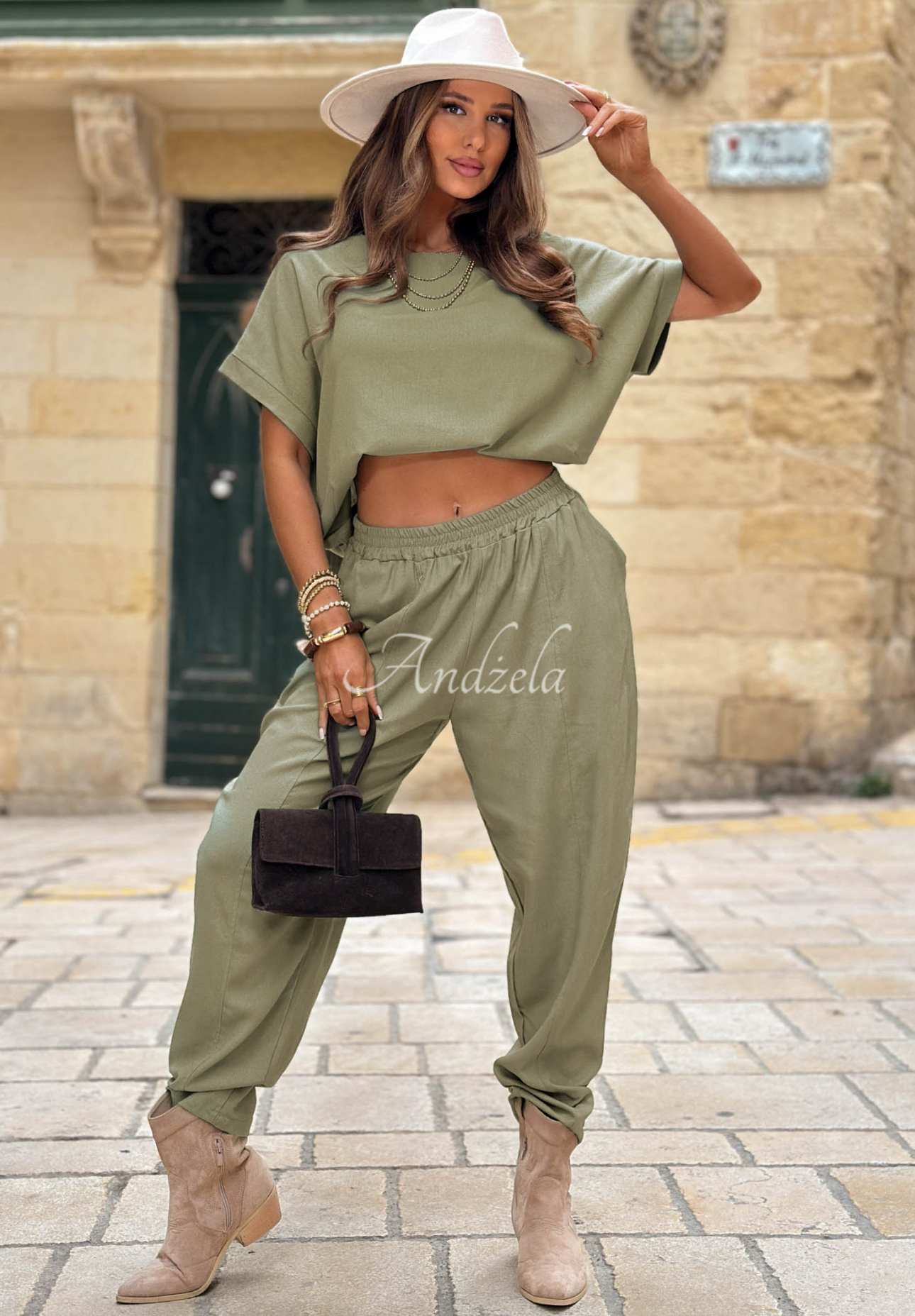 Set din in cu bluză și pantaloni City Safari