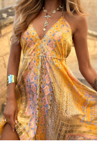 Wzorzysta Rochie maxi na ramiączkach Sun Rituals albastră