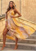 Wzorzysta Rochie maxi na ramiączkach Sun Rituals albastră
