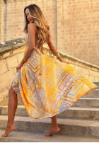Wzorzysta Rochie maxi na ramiączkach Sun Rituals albastră