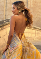 Wzorzysta Rochie maxi na ramiączkach Sun Rituals albastră