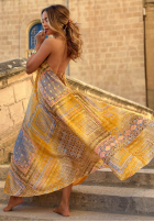 Wzorzysta Rochie maxi na ramiączkach Sun Rituals albastră