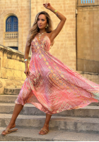 Wzorzysta Rochie maxi na ramiączkach Sun Rituals albastră