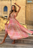Wzorzysta Rochie maxi na ramiączkach Sun Rituals albastră
