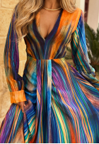 Wzorzysta Rochie maxi Sunset Ocean pomarańczowo-bluemarin