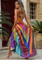 Wzorzysta Rochie maxi na ramiączkach Summer Sun galben