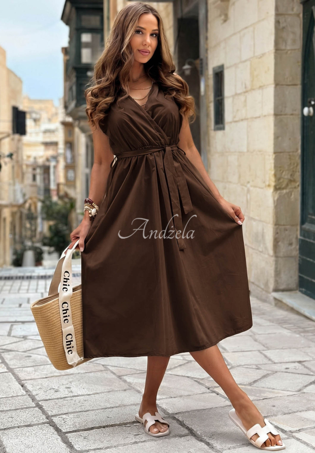 Rochie midi din bumbac cu curea Desert Muse