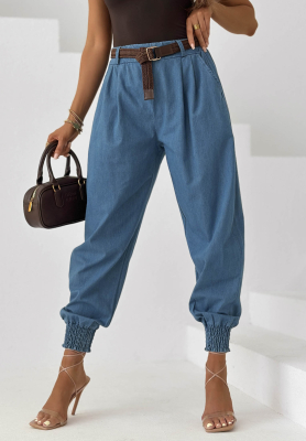 Pantaloni din material tip jogger cu curea Sea Free