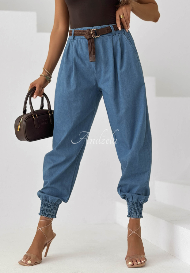 Pantaloni din material tip jogger cu curea Sea Free