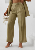 din material textil Pantaloni wide leg Sand Club bej