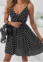 Rochie mini na ramiączkach w Buline Solar Dots roșie