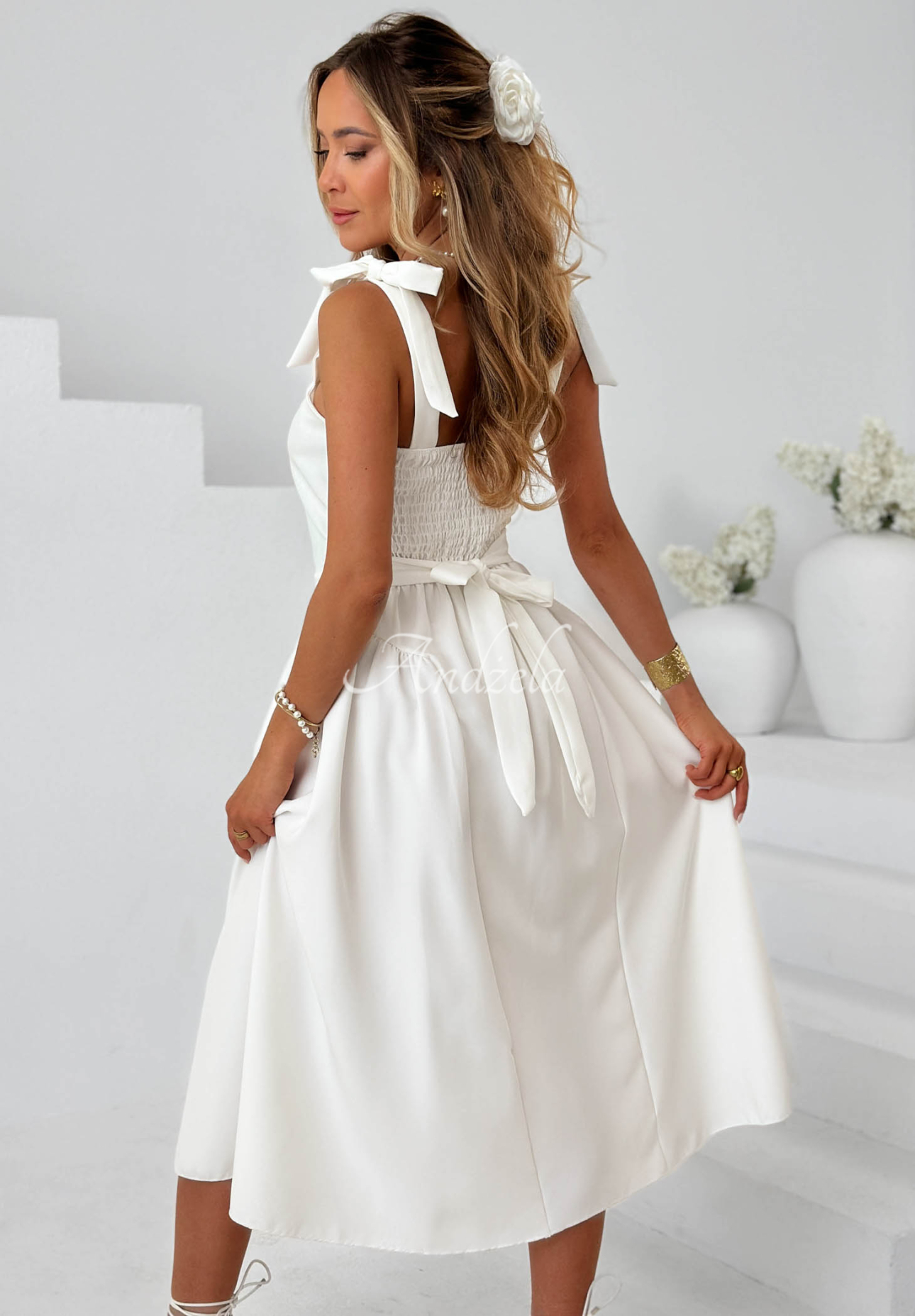 Rochie midi cu bretele legate Sunset Aura