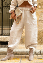 din material textil Pantaloni joggery Sunny Shore bej
