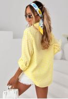 Cămașă w kratę Just Believe galben