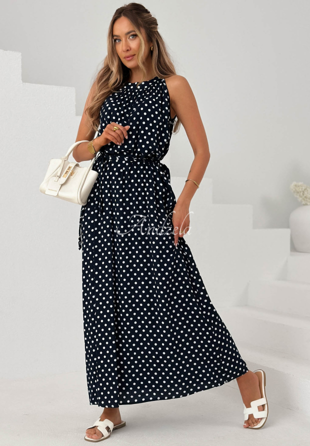 Rochie maxi din viscoză cu buline Sun & Dots