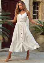 Rochie maxi na ramiączkach The Holiday albă