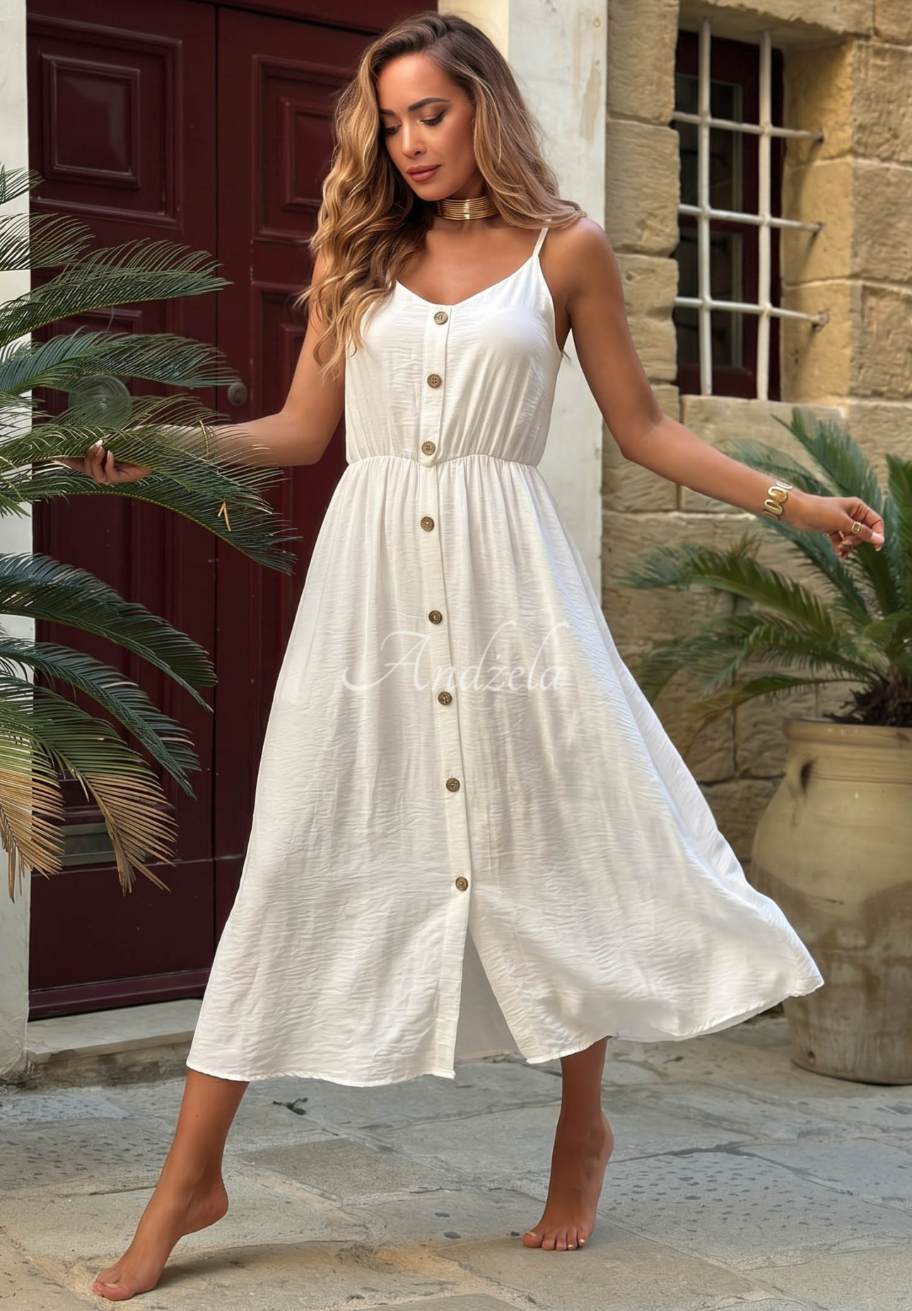 Rochie midi din viscoză cu bretele The Holiday