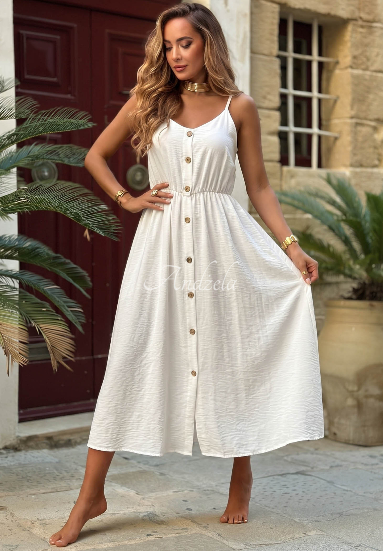 Rochie midi din viscoză cu bretele The Holiday