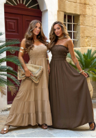 Rochie maxi bez ramiączek Cara Mia albastru cobalt