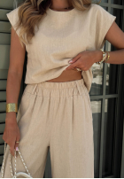 Compleu Bluză i Pantaloni Glow Mood ecru