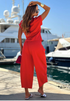 Compleu Bluză z wiązaną apaszką i Pantaloni Sunny Dreams mokka