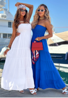 Rochie maxi bez ramiączek Cara Mia albastru cobalt